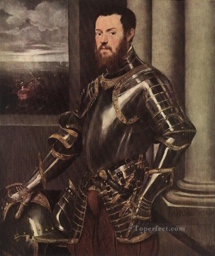 ティントレット Painting - 鎧を着た男 イタリア ルネサンス ティントレット